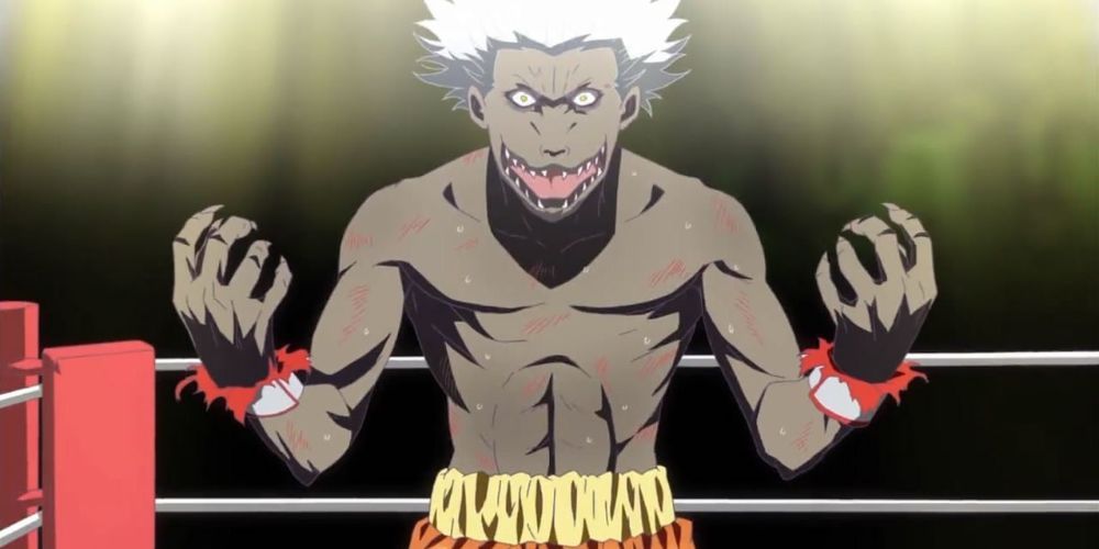 Wolf in his were form in Blood Lad.