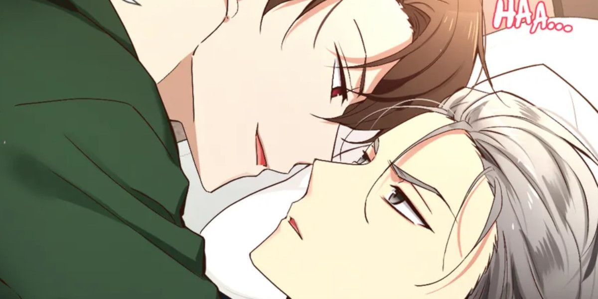 Go Siwon and Kang Jinha kissing in bed from manhwa A Guy Like You