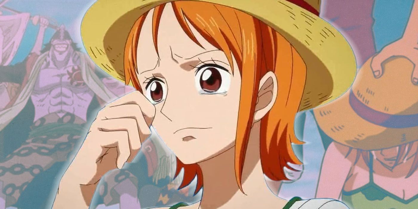 one piece arlong park arc featuring nami with luffy's hat
