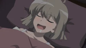 Miki facing the half-built building